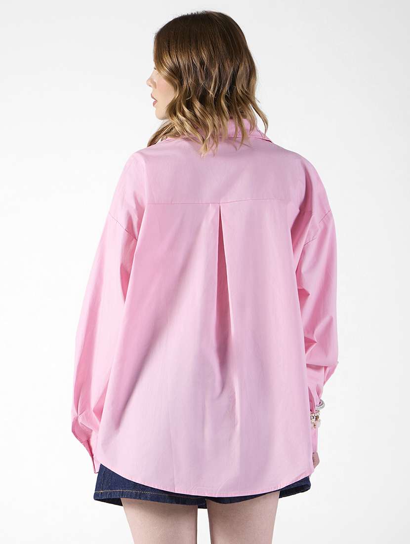 women embroidered long sleeve oversized shirt - 22321848 -  Standard Image - 3