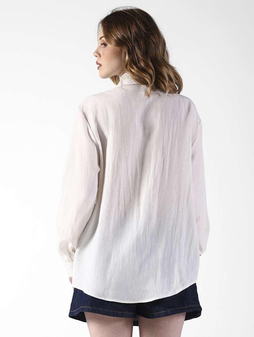 women embellished long sleeve oversized shirt - 22321853 -  Standard Image - 3
