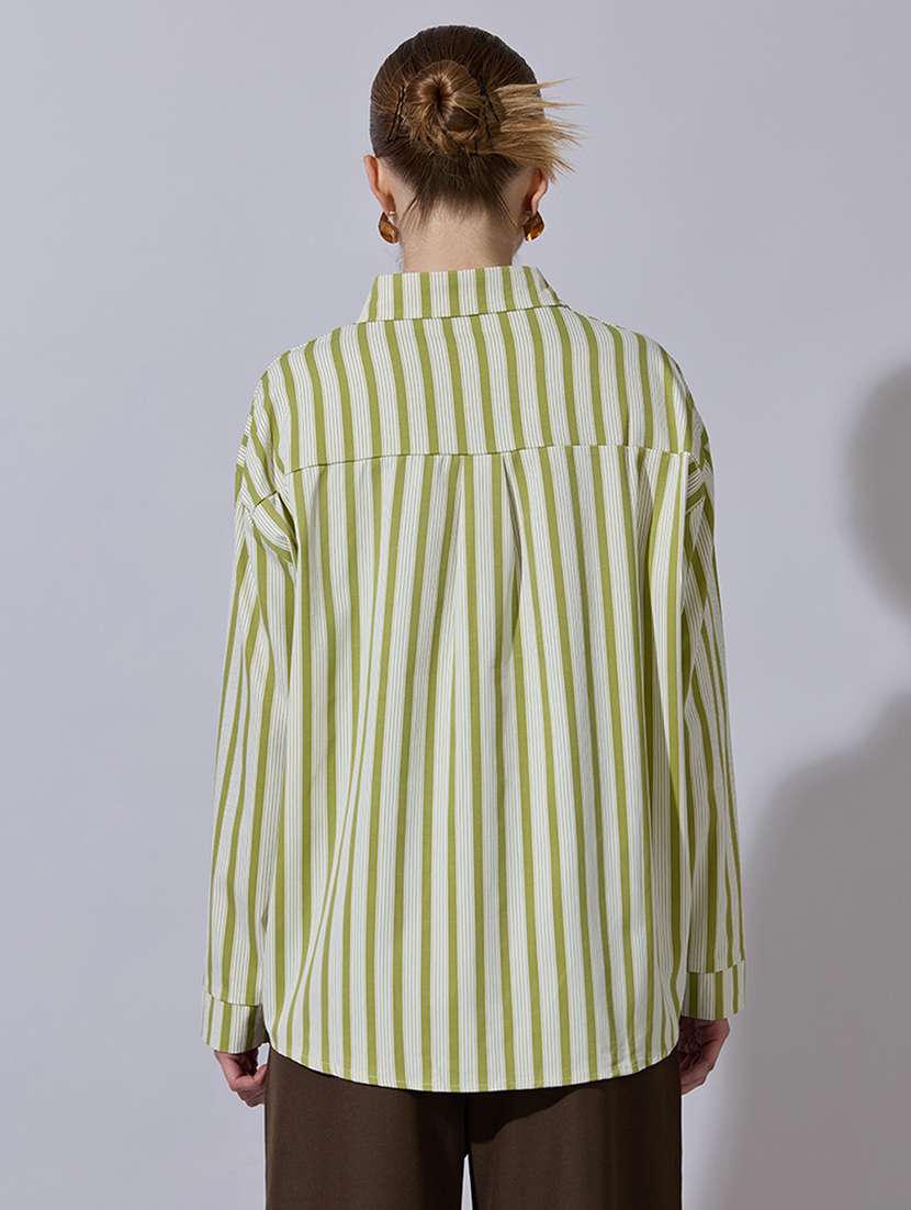 women striped long sleeve oversized shirt - 22321890 -  Standard Image - 3