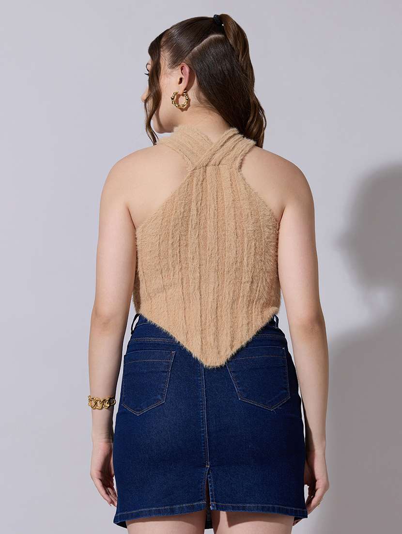 women self designed hlater neck asymmetric  top - 22321912 -  Standard Image - 3