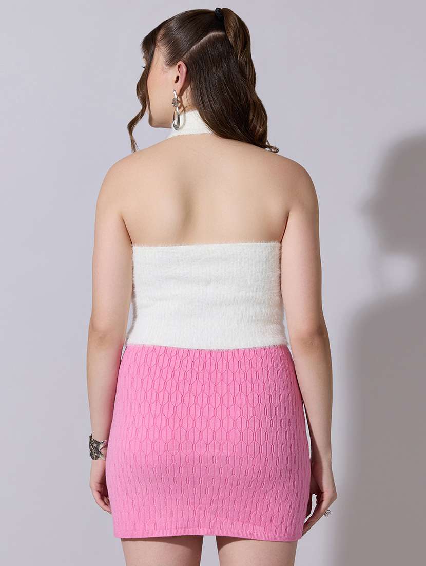 women solid halter neck crop top - 22321913 -  Standard Image - 3