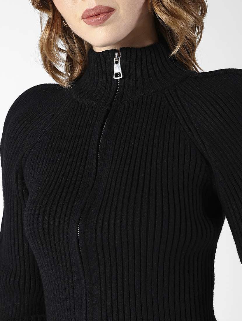 women solid high neck sculpted sleeve top - 22321927 -  Standard Image - 5
