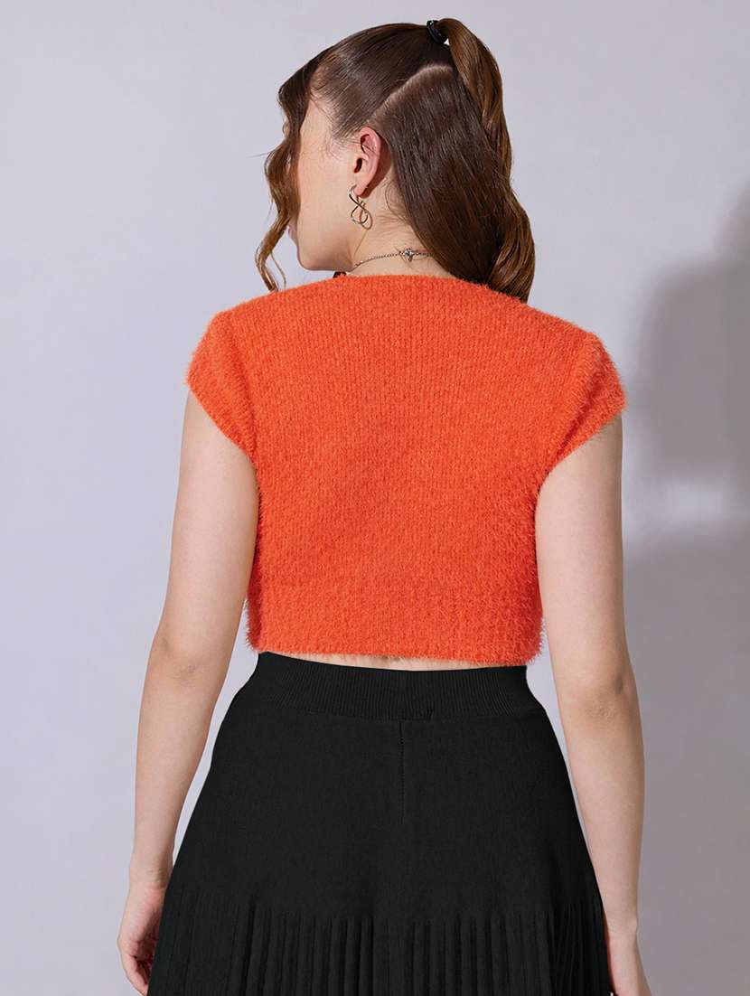 Women Solid Short Sleeve Crop Top - 22321939 -  Standard Image - 3