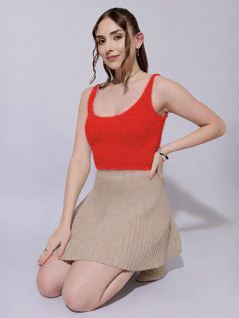 women solid sleeveless crop top - 22321944 -  Standard Image - 3