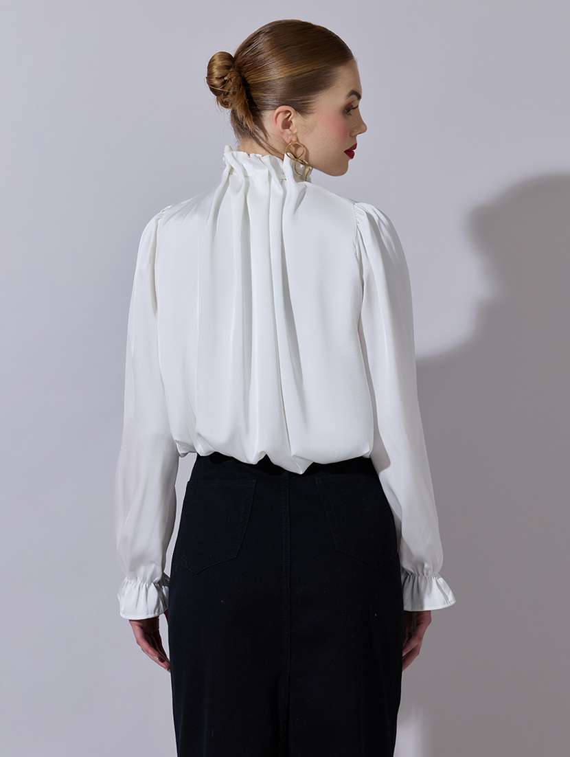 women solid long sleeve blouson top - 22321955 -  Standard Image - 3