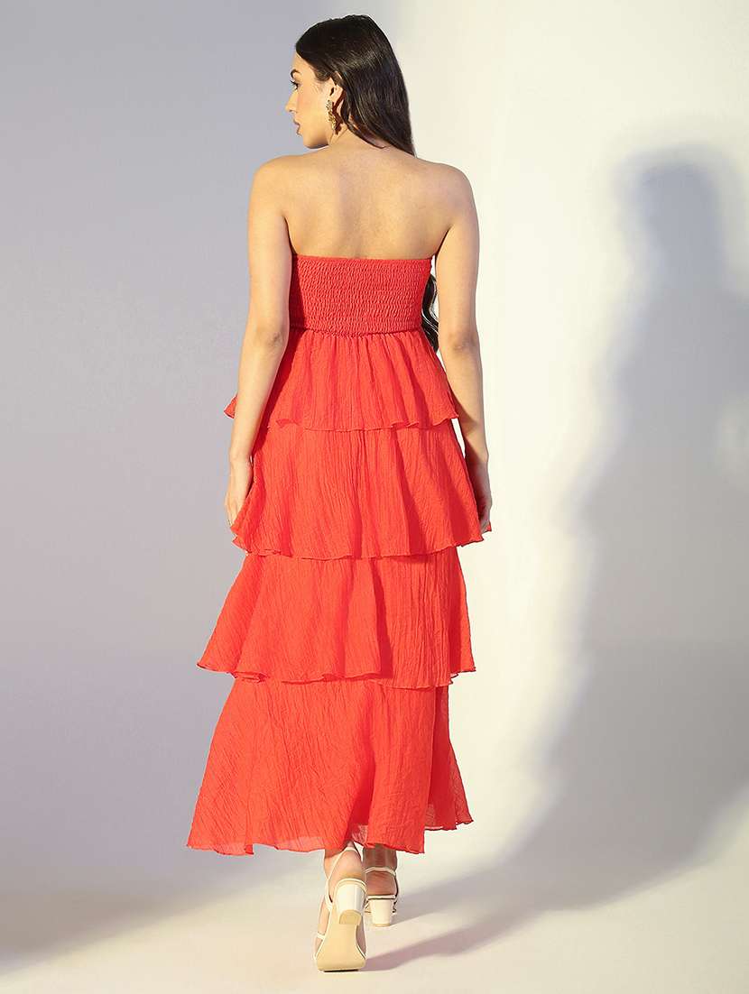women solid sleeveless ruffle dress - 22321979 -  Standard Image - 5