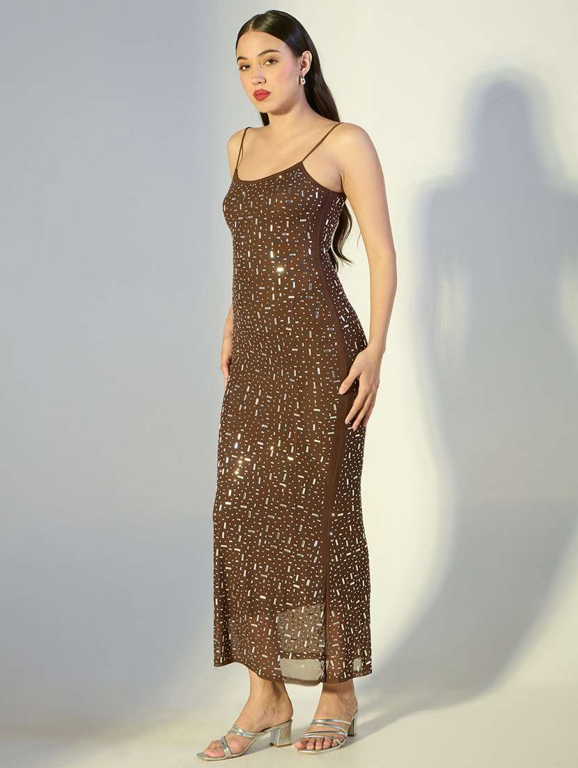 women embellished shoulder strap bodycon dress - 22322015 -  Standard Image - 3