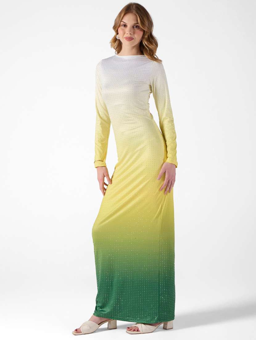 women ombre long slevee bodycon dress - 22322028 -  Standard Image - 3