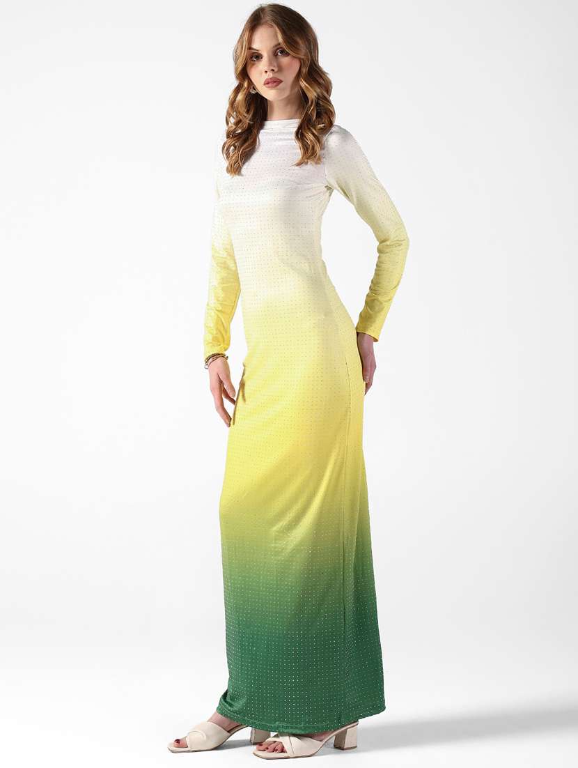 women ombre long slevee bodycon dress - 22322028 -  Standard Image - 5