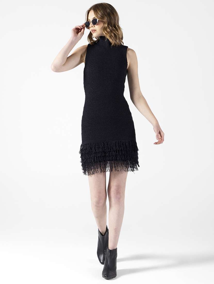 women solid sleeveless crochet bodycon dress - 22322031 -  Standard Image - 5
