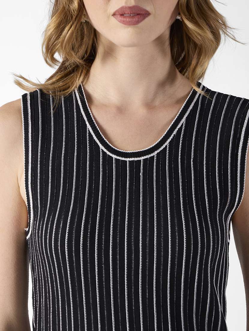 women striped sleeveless a-line dress - 22322037 -  Standard Image - 5