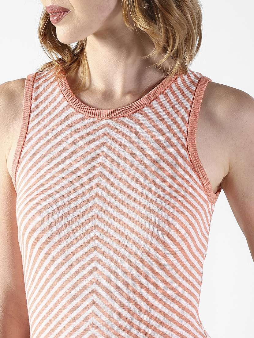 women striped sleeveless a-line dress - 22322041 -  Standard Image - 5