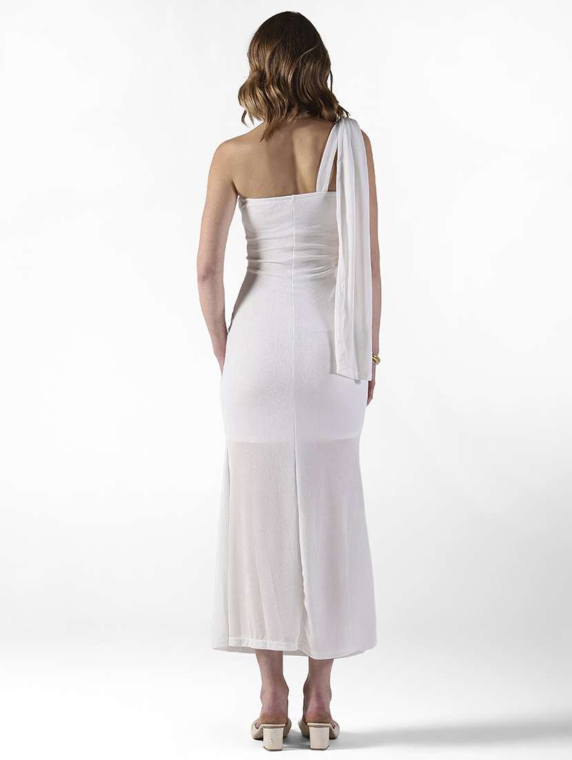 women solid single shoulder bodycon dress - 22322051 -  Standard Image - 5