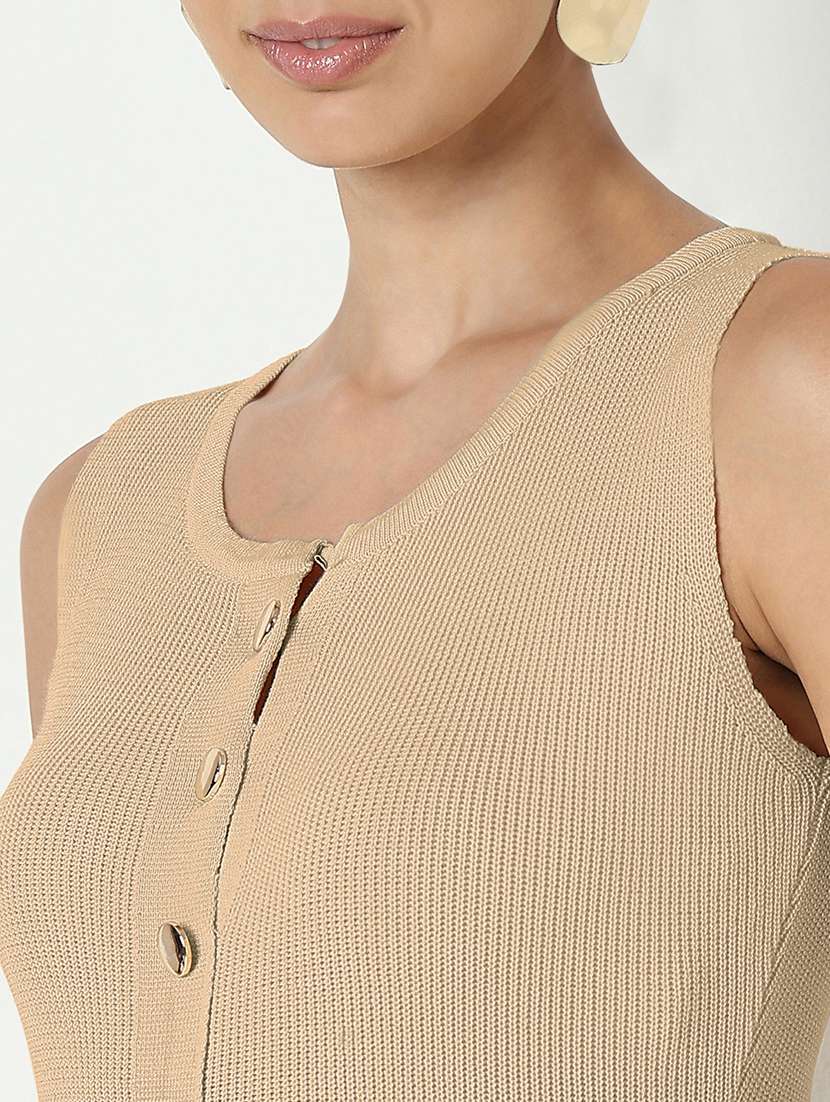 women solid sleeveless bodycon dress - 22322064 -  Standard Image - 5