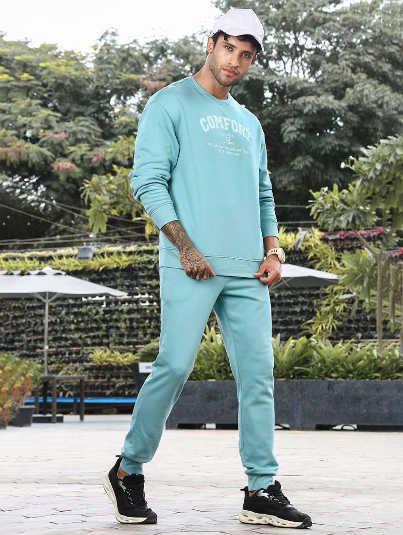 men typographic long sleeve full length track suit
