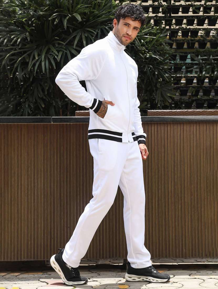 men solid long sleeve full length track suit - 22322089 -  Standard Image - 3