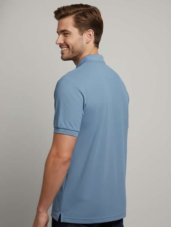 men solid short sleeve regular fit polo t-shirt - 22322090 -  Standard Image - 3