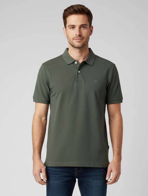 men solid short sleeve regular fit polo t-shirt