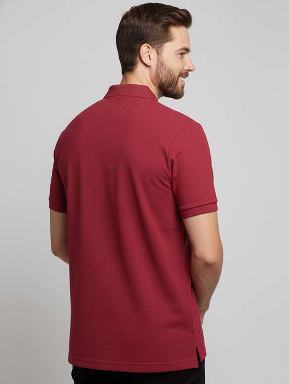 men solid short sleeve regular fit polo t-shirt - 22322095 -  Standard Image - 3