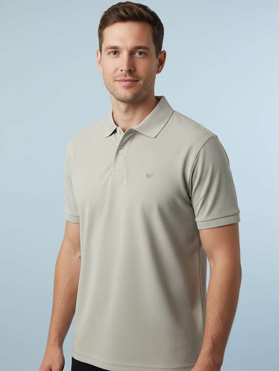 men solid short sleeve regular fit polo t-shirt