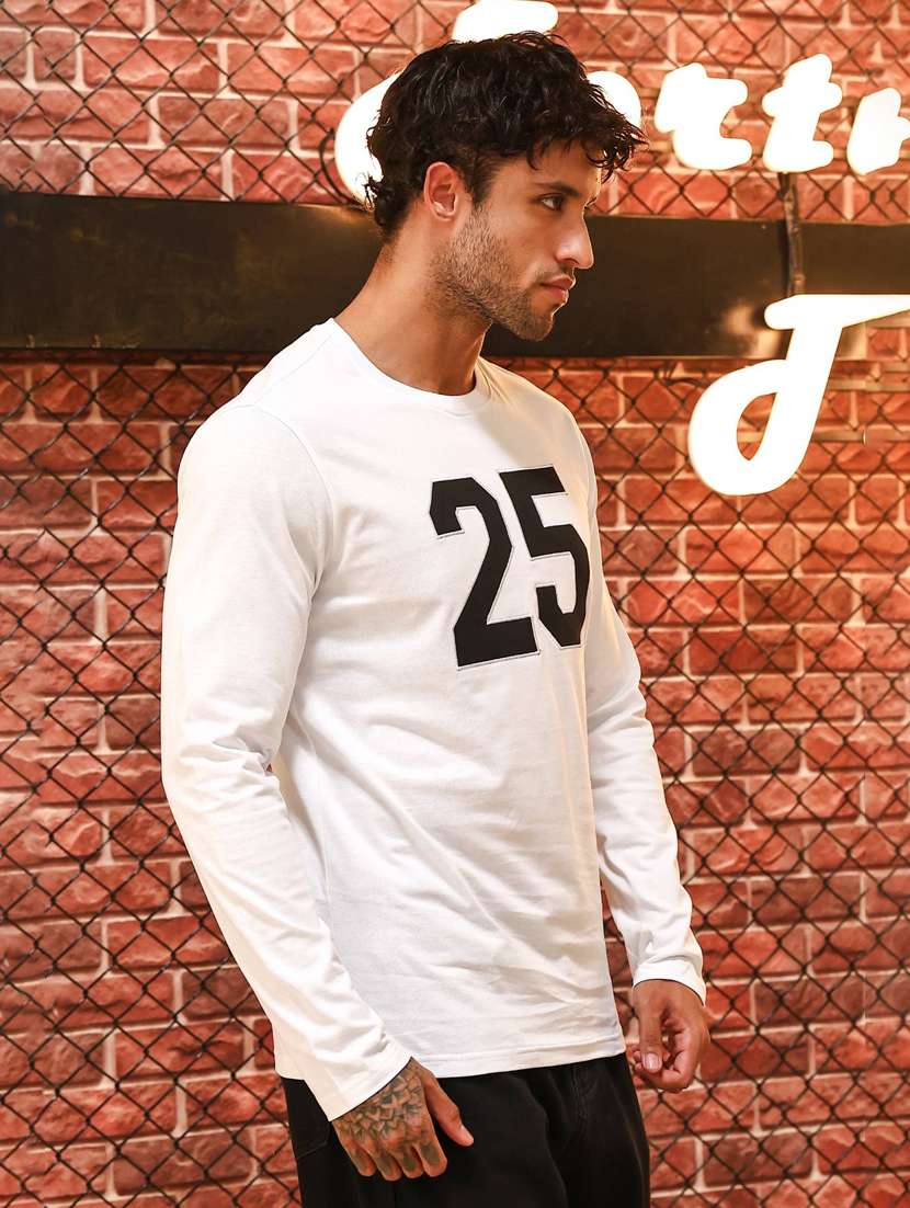 men chest print long sleeve regular fit t-shirt - 22322110 -  Standard Image - 3