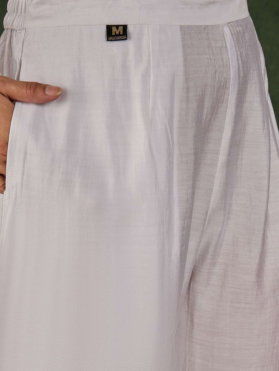 women solid with work three quarter sleeve kurta pant with dupatta set - 22322136 -  Standard Image - 5