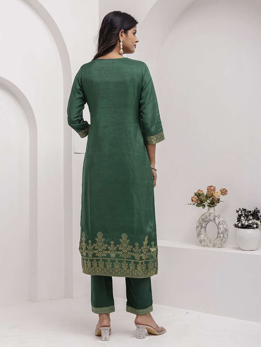women self design three quarter sleeve kurta pant with dupatta set - 22322144 -  Standard Image - 3