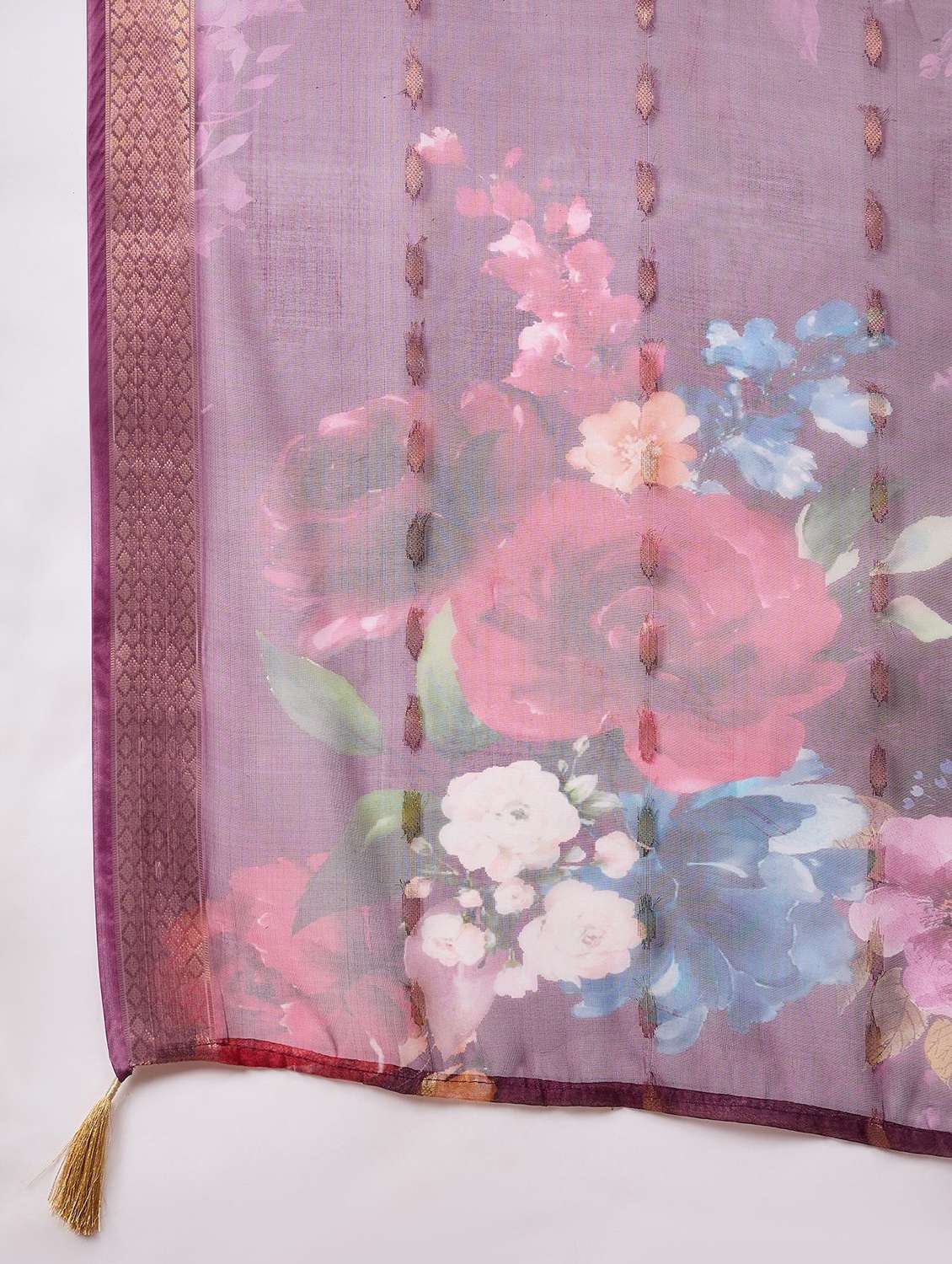 women solid with work three quarter sleeve kurta pant with dupatta set - 22322205 -  Standard Image - 5