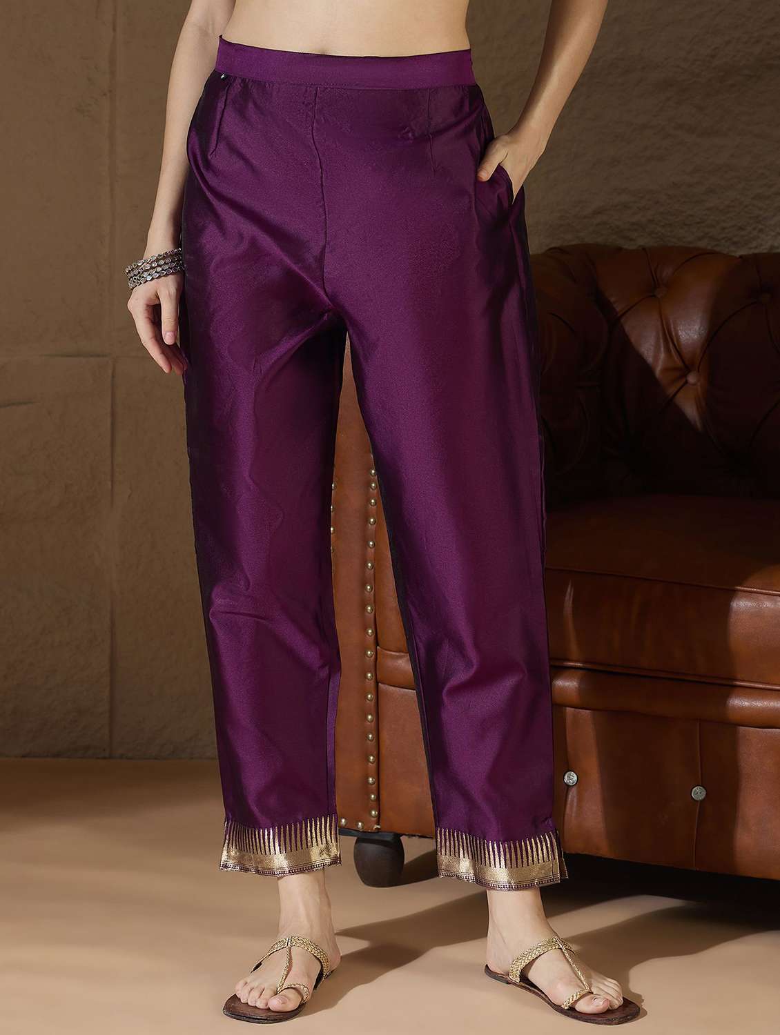 Women Self Design Three Quarter Sleeve Kurta Pant With Dupatta Set - 22322273 -  Standard Image - 5