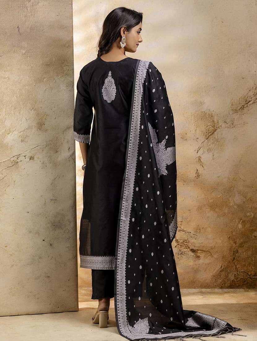 women self design three quarter sleeve kurta pant with dupatta set - 22322281 -  Standard Image - 3