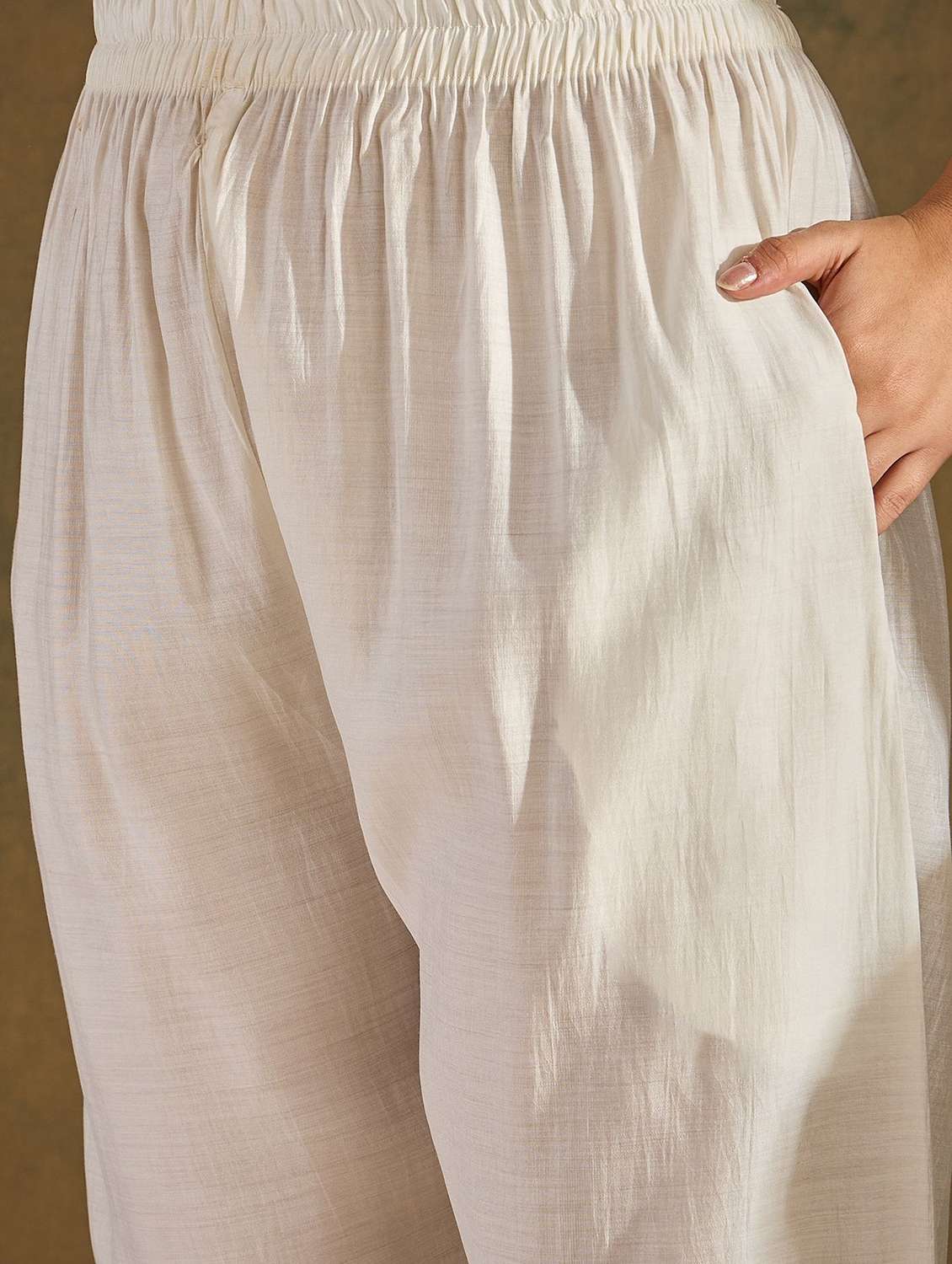 women solid with work three quarter sleeve kurta pant with dupatta set - 22322283 -  Standard Image - 5