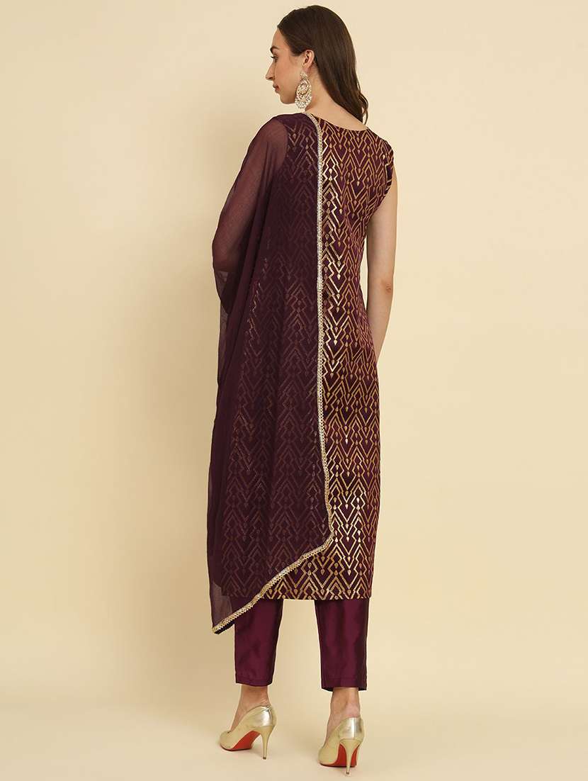 women self design sleeveless kurta pant with dupatta set - 22322296 -  Standard Image - 3