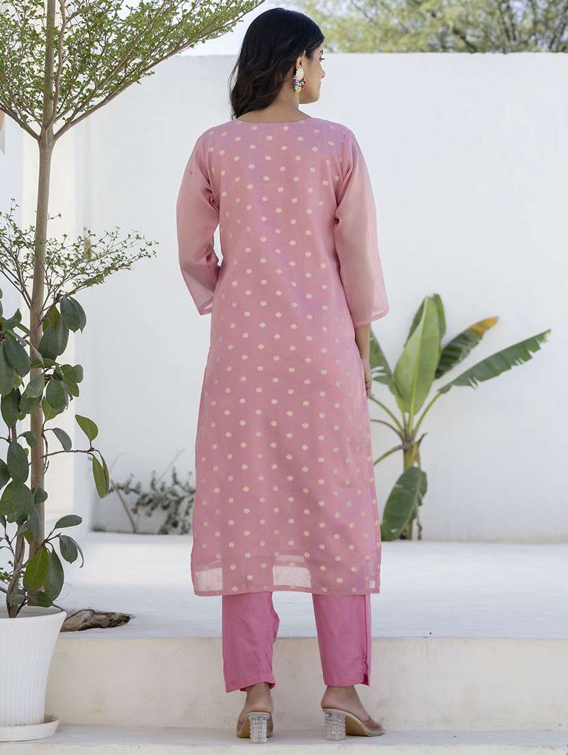 women self design three quarter sleeve kurta pant with dupatta set - 22322305 -  Standard Image - 3