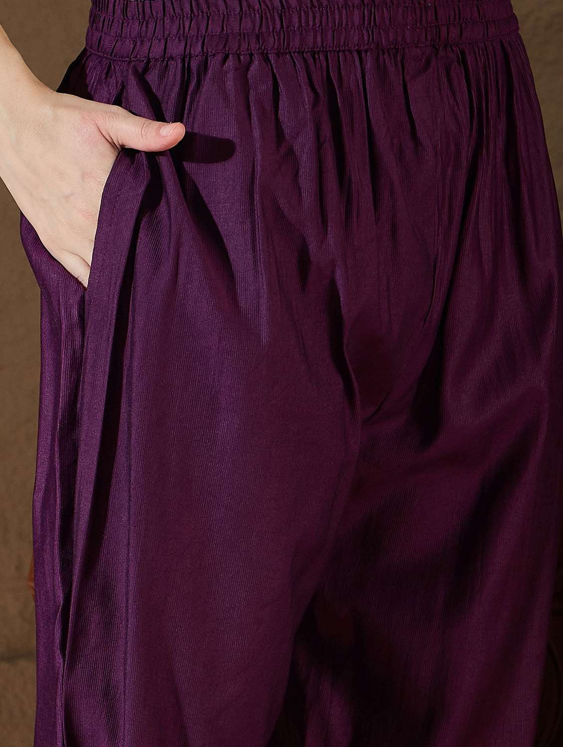 women solid with work v neck kurta pant with dupatta set - 22322323 -  Standard Image - 5