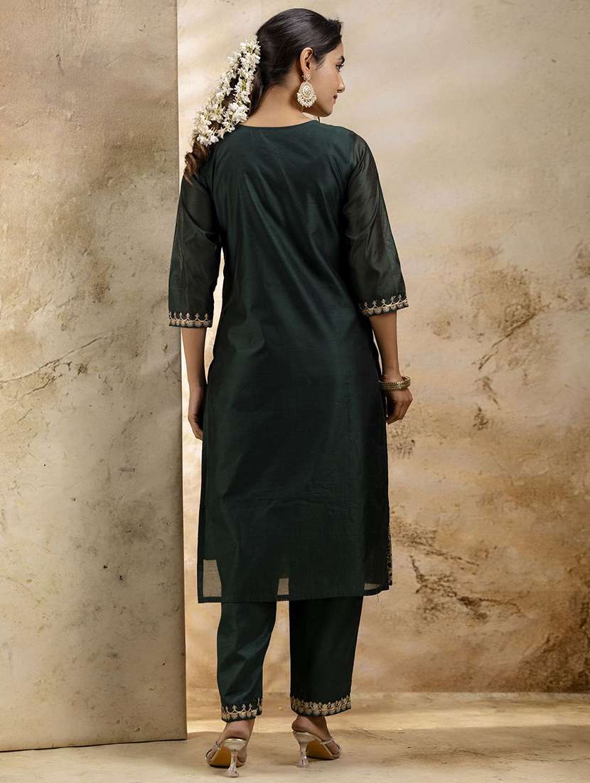 women self design three quarter sleeve kurta pant with dupatta set - 22322342 -  Standard Image - 3