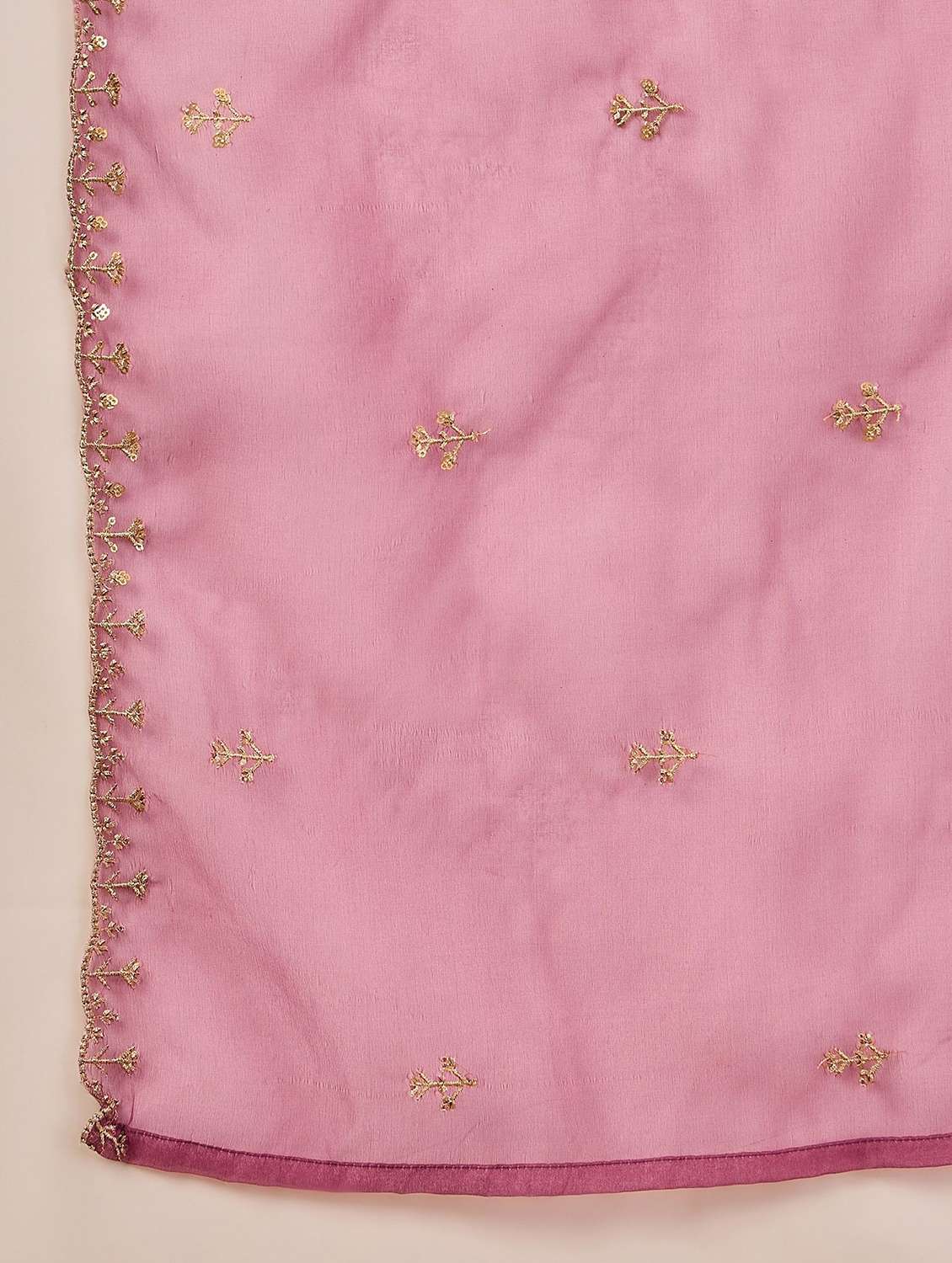 women solid with work three quarter sleeve kurta pant with dupatta set - 22322358 -  Standard Image - 5