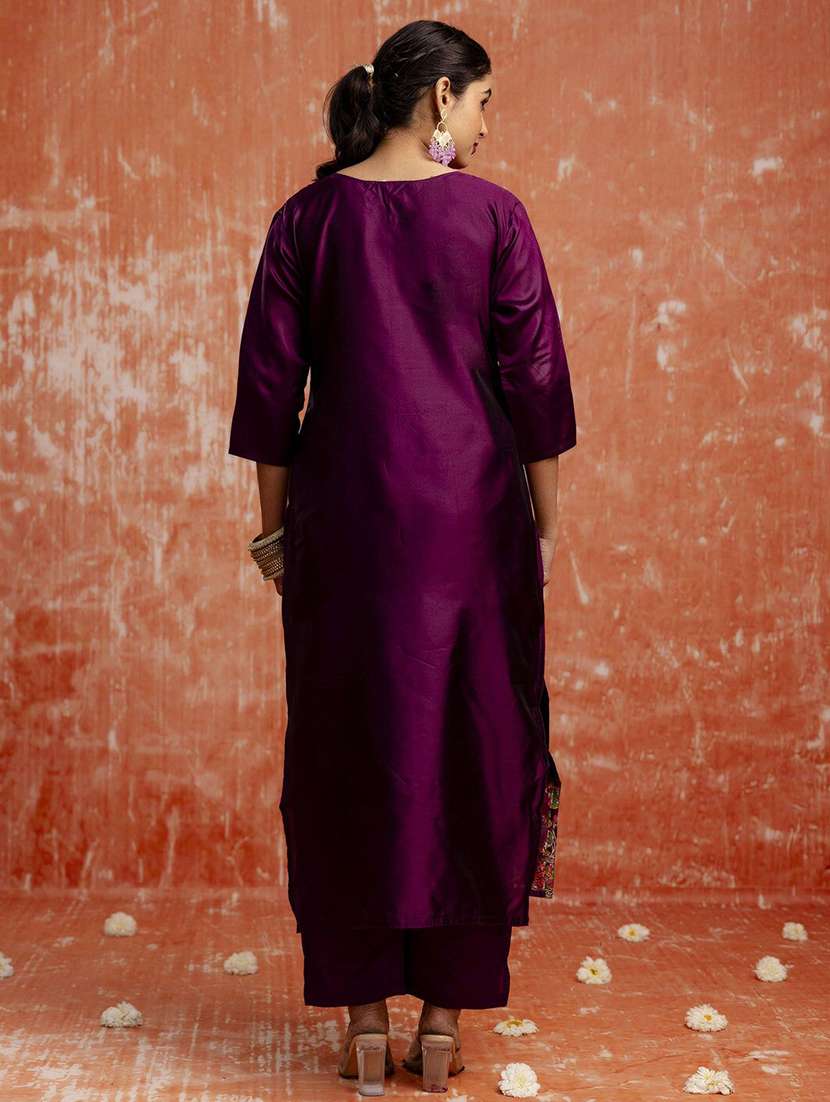 women self design three quarter sleeve kurta pant with dupatta set - 22322367 -  Standard Image - 3