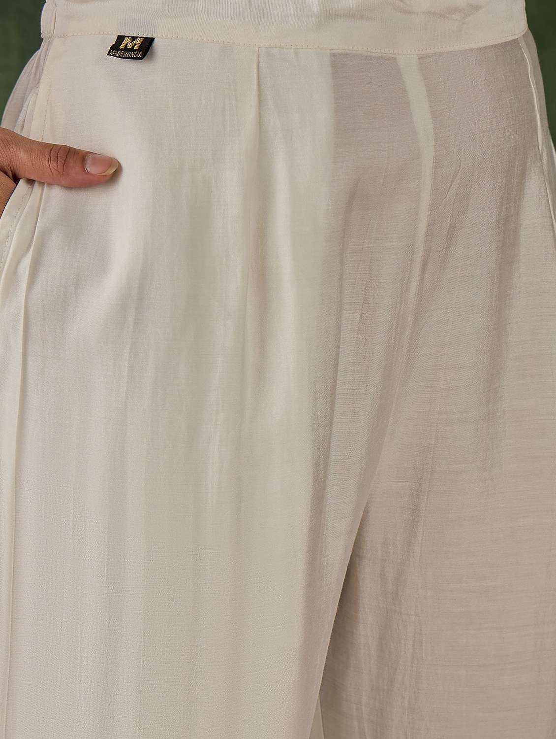 women solid with work three quarter sleeve kurta pant with dupatta set - 22322538 -  Standard Image - 5