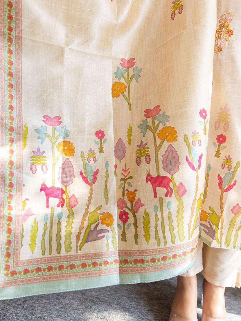 women printed three quarter sleeve kurta pant with dupatta set - 22322541 -  Standard Image - 5