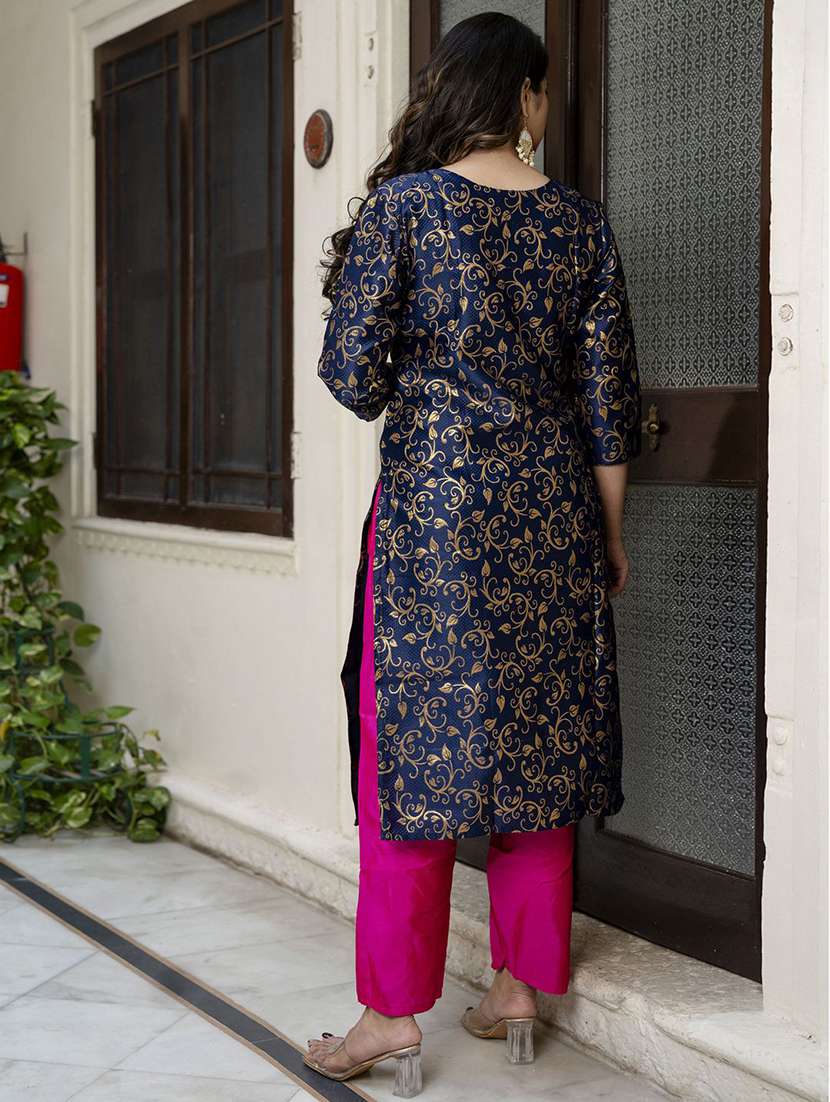 women self design three quarter sleeve kurta pant with dupatta set - 22322628 -  Standard Image - 3