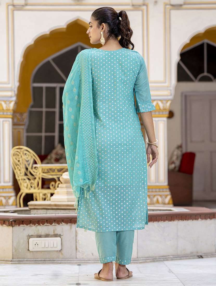 women self design three quarter sleeve kurta pant with dupatta set - 22322662 -  Standard Image - 3