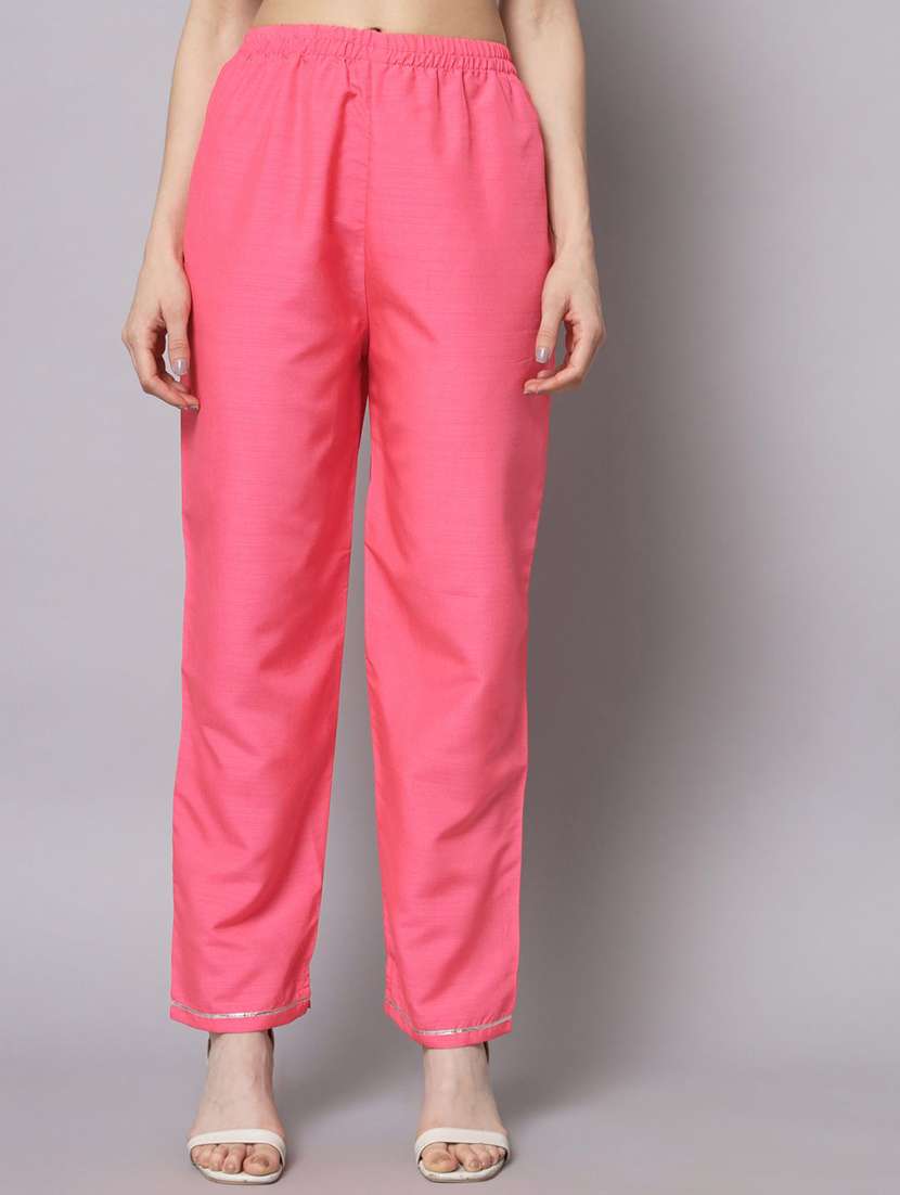 women solid with work three quarter sleeve kurta pant with dupatta set - 22322681 -  Standard Image - 3