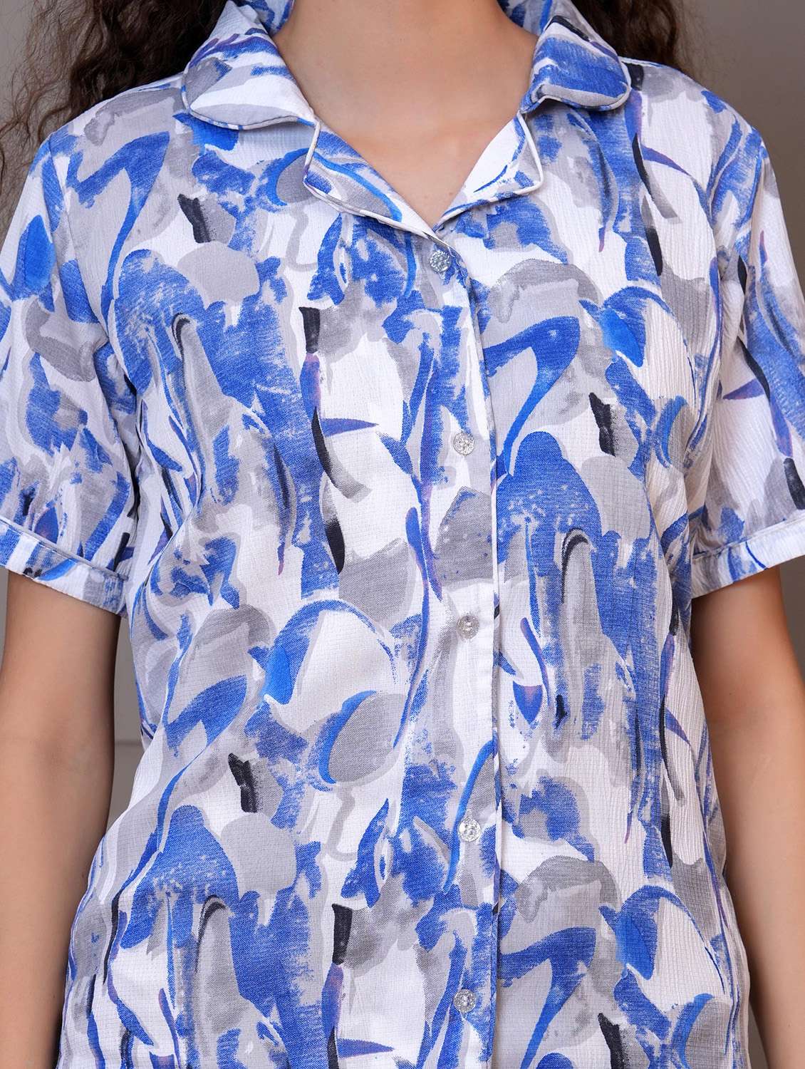 women printed nightwear pyjama set - 22322912 -  Standard Image - 5