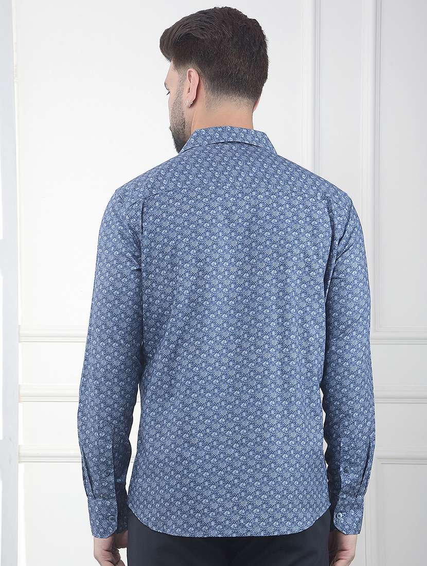 men printed long sleeve slim fit casual shirt - 22323009 -  Standard Image - 3