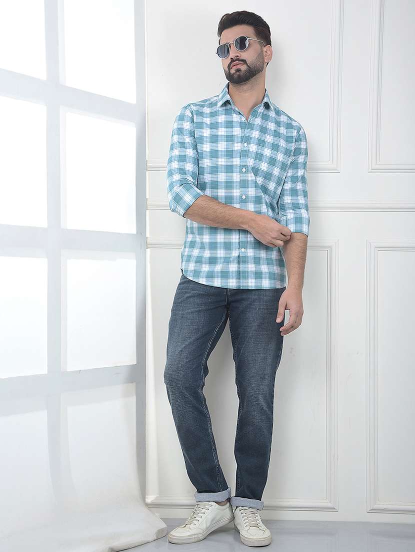 Men Checkered Long Sleeve Slim Fit Casual Shirt - 22323053 -  Standard Image - 5