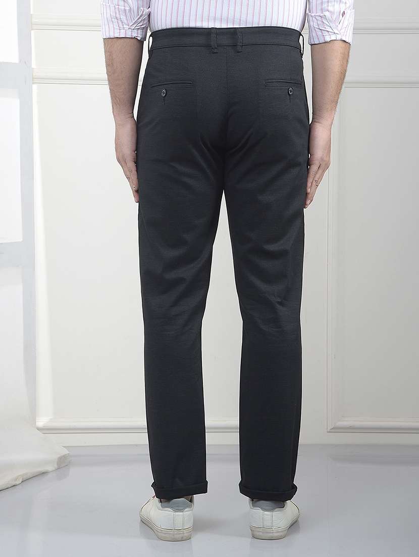 Men Solid Mid Rise Chinos Casual Trouser - 22323054 -  Standard Image - 3