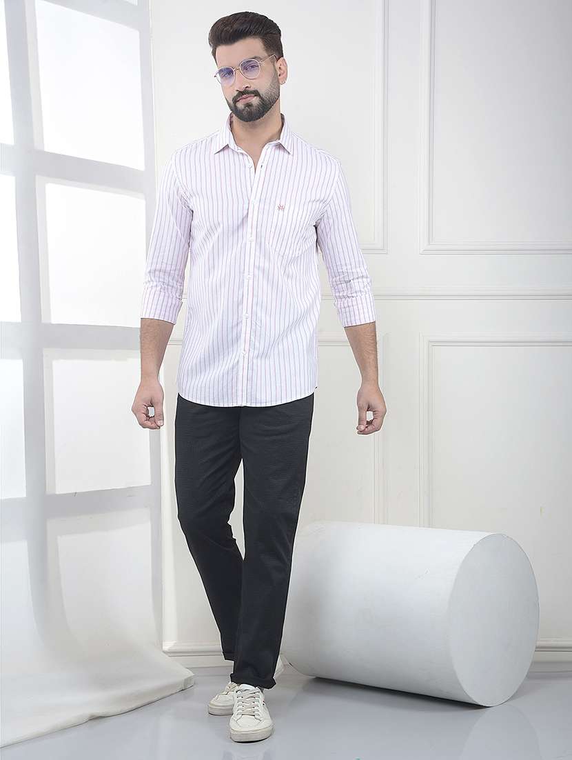 Men Solid Mid Rise Chinos Casual Trouser - 22323054 -  Standard Image - 5