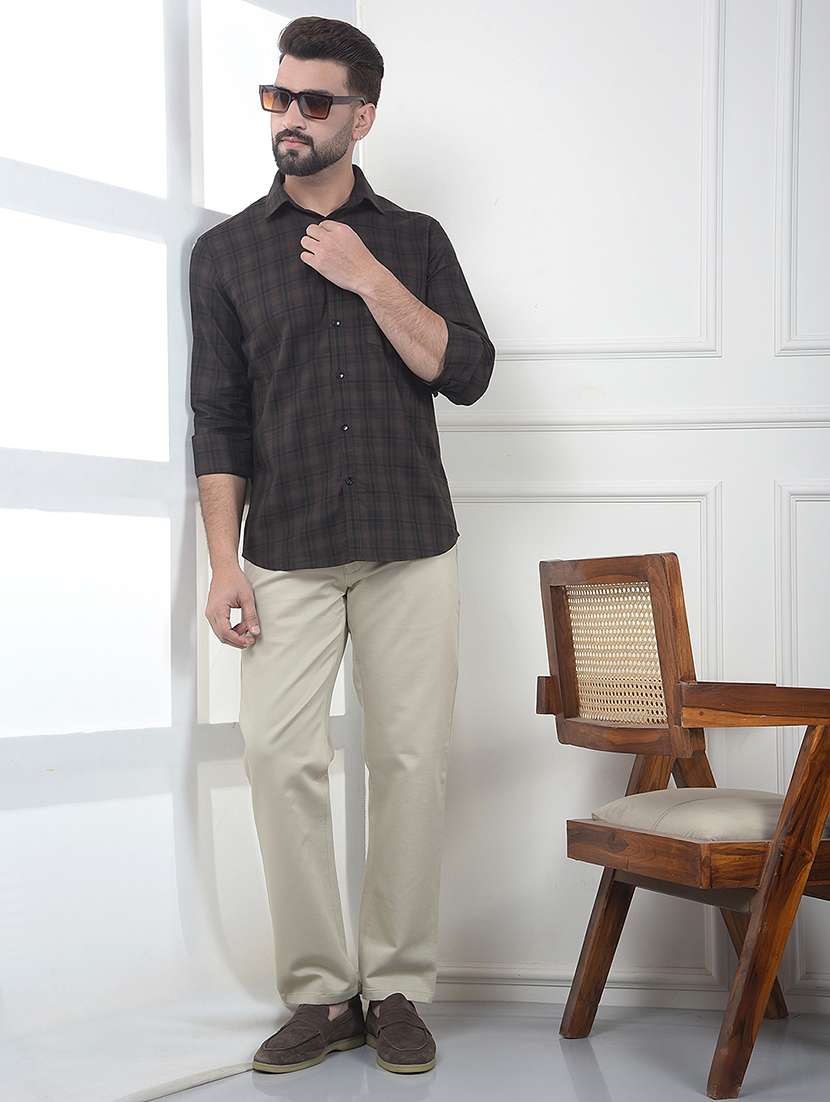 men solid mid rise chinos casual trouser - 22323071 -  Standard Image - 5