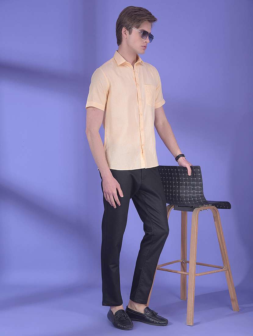 men solid mid rise chinos casual trouser - 22323084 -  Standard Image - 5