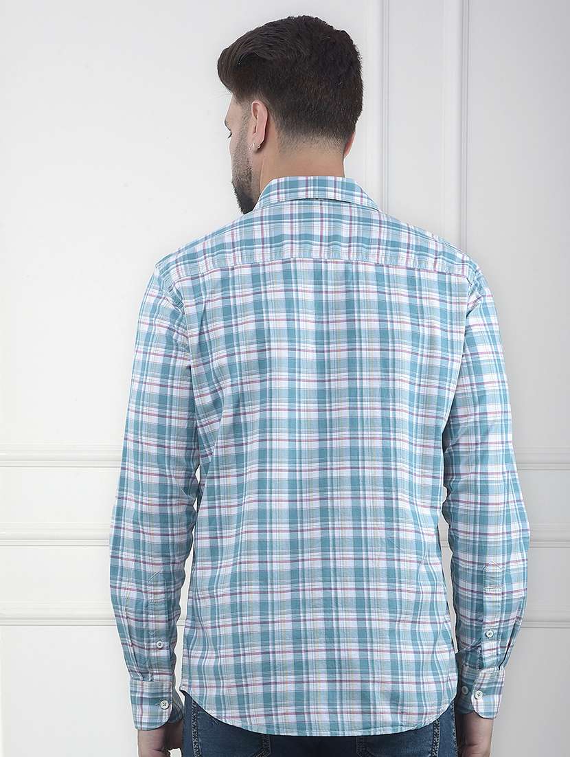 men checkered long sleeve slim fit casual shirt - 22323119 -  Standard Image - 3